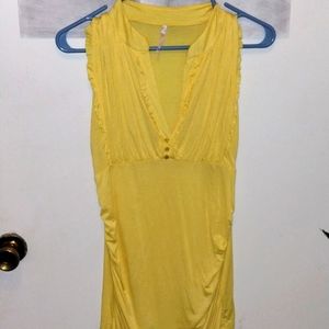 ⭐SCOOP Yellow Dressy Tank Top Women's Large Top Blouse